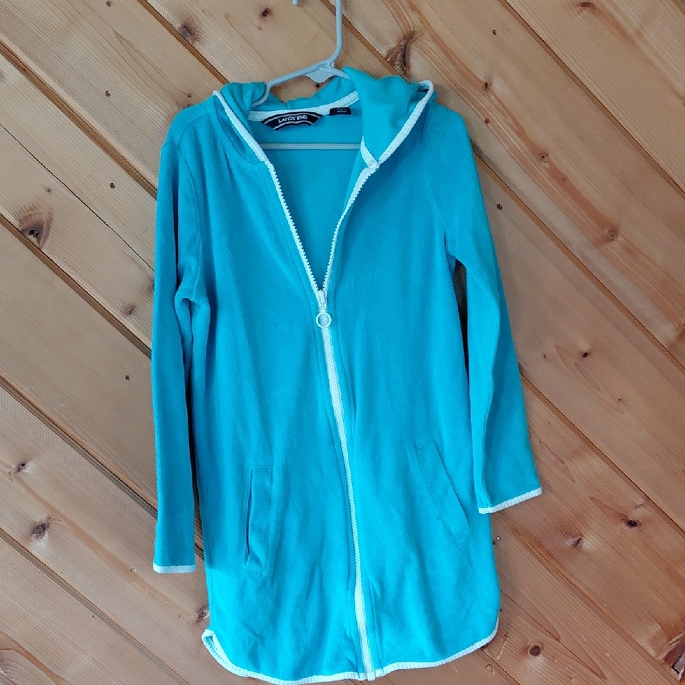 Lands' End Turquoise Hooded Jacket